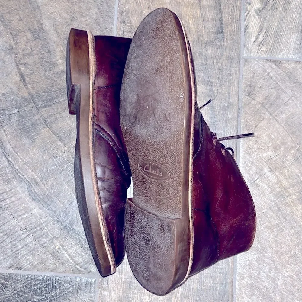 Clark’s brown leather high top boots